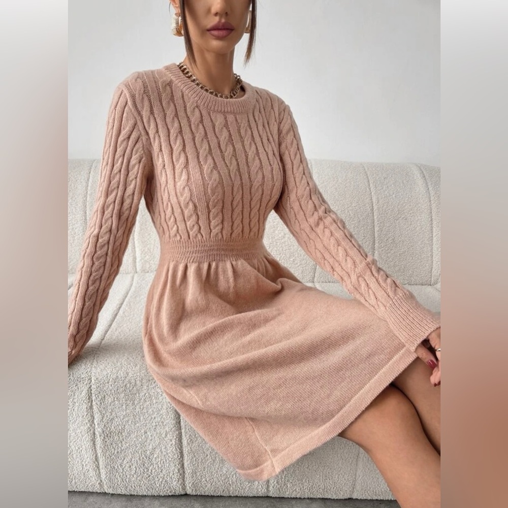 Privé Cable Knit Sweater Dress